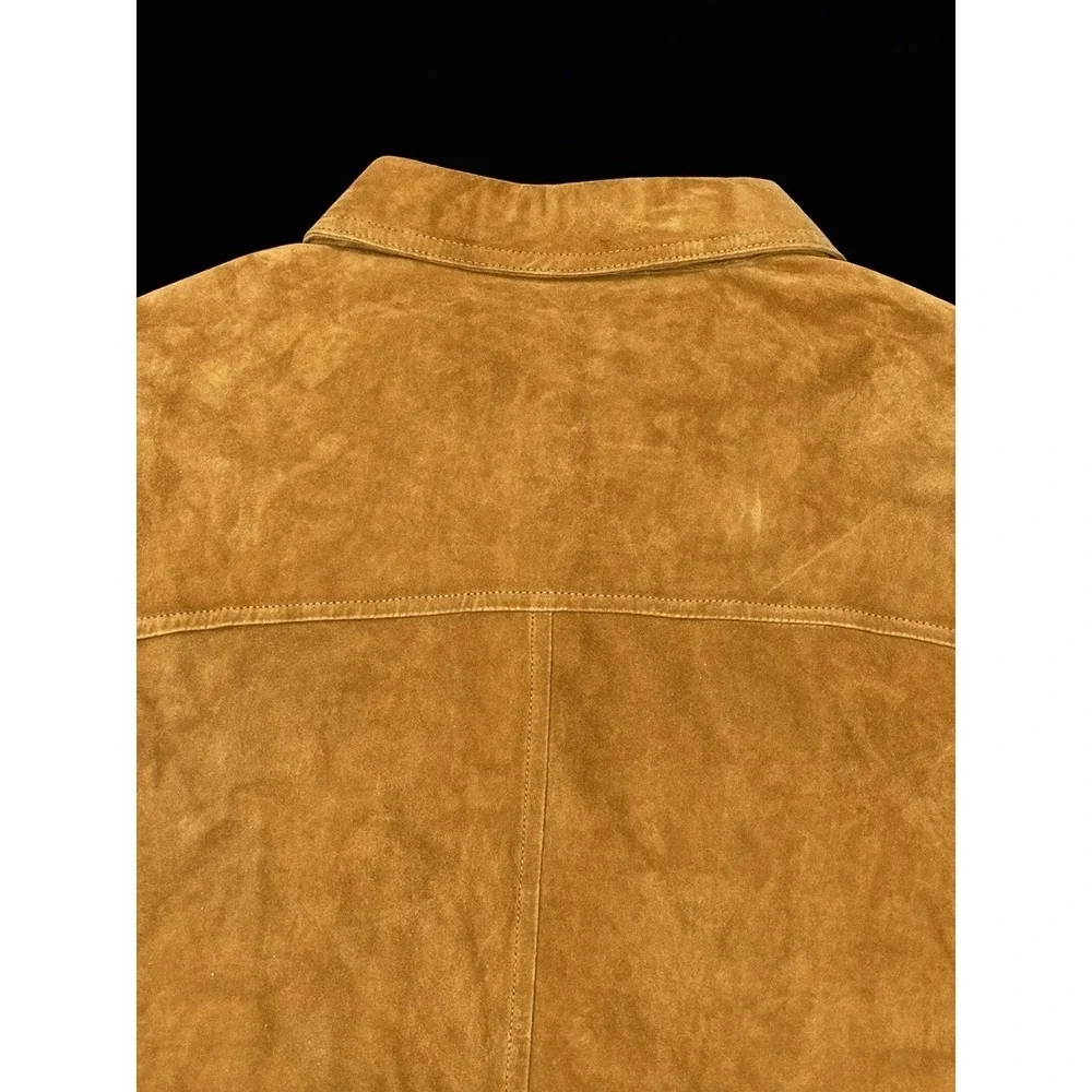 VTG Dustin Sport‎ Suede Shirt Shacket Mens L Western Patch Pockets Ranch Layer
